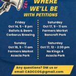 Here’s where you can find us to sign the petitions