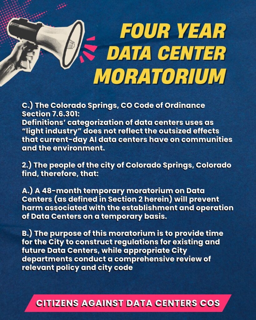 The Language for a Four Years Ban on Data Centers 3