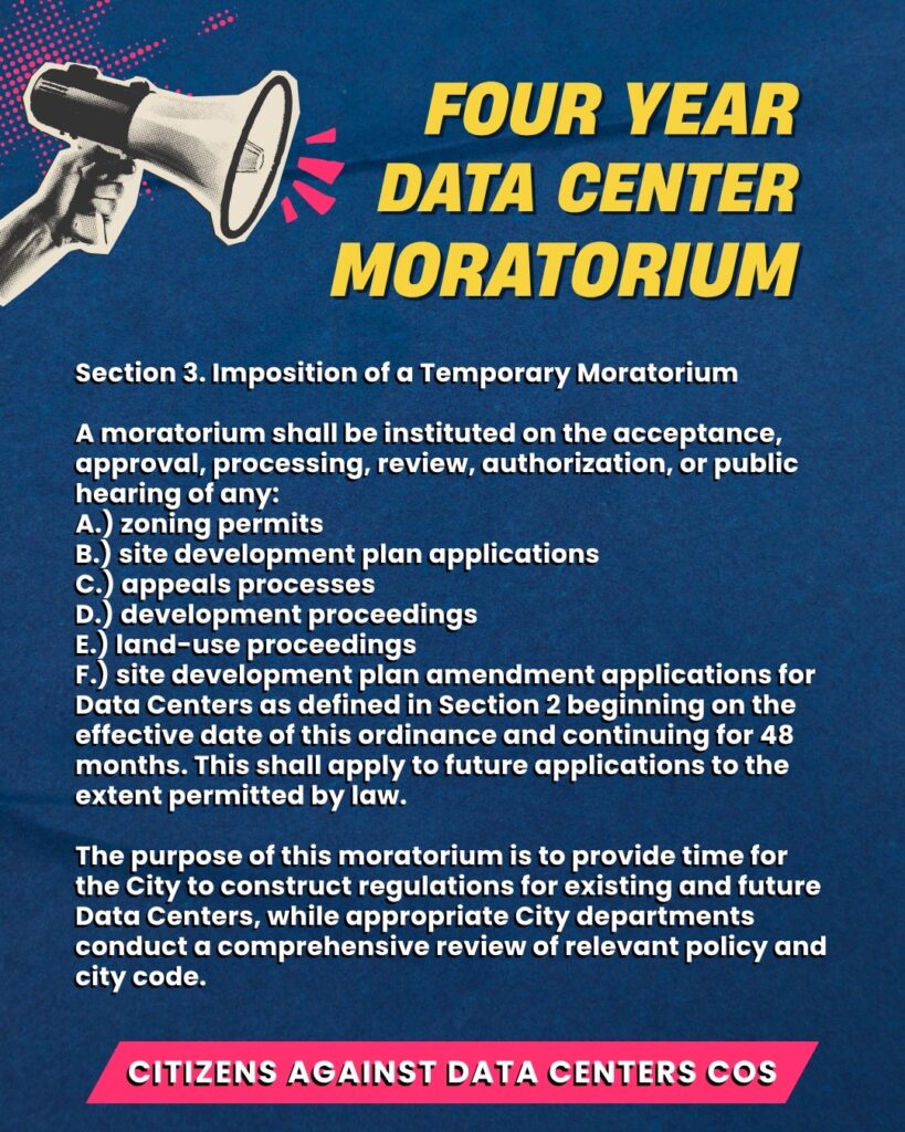 The Language for a Four Years Ban on Data Centers 5